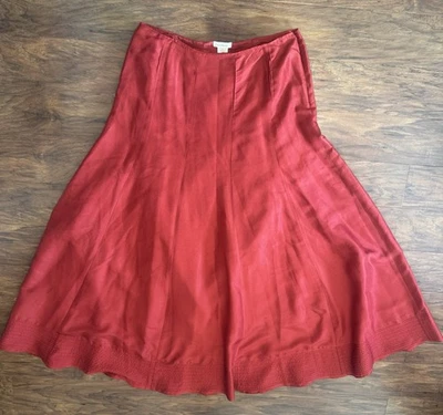 Falda Midi Sundance 100% Seda Línea A Boho Cóctel Noche Talla 12 *Leer Foto 1 de 4