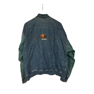 Chaqueta de Colección Para Hombre Denim Estilo Béisbol Bordada Búfalo Frontal Golpear Trasera Golpear XL - Imagen 1 de 6