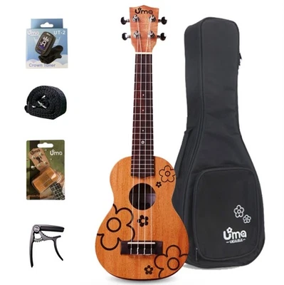 Uma Ukulele UKFL-03SSL Long Neck Soprano 21'', Tuner, Capo, Strap, Shaker, Bag - Image 1 of 4