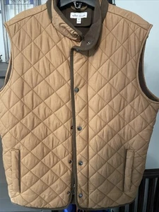 Peter Millar Vest Mens Medium Brown Crown Essex Quilted Travel Full Zip Medium - Picture 1 of 15