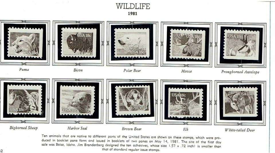 1981 U.S Regular 18c WILDLIFE COMPLETE SET OF 10  Sc#1880-89  M/NH/OG - Image 1 of 1