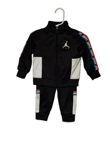 Jordan Kleinkind Trainingsanzug Set 12M • Schwarz Grau Reißverschluss Jacke & Hose • Baby Junge - Bild 1 von 8