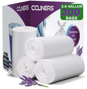 2.6 Gallon Lavender Scented Trash Bags (200 Count) White 2 Gallon Trash Bags ... - Picture 1 of 9