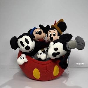 Disney 70 Happy Years Bolsa de Frijoles Peluche 4 Mickey Mouse Set Fantasía Robin Hood NUEVO - Imagen 1 de 7