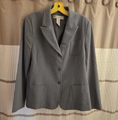Chaqueta Blazer Apostrophe Talla Grande Gris Carbón Bolsillos Costuras Anchas Foto 1 de 4