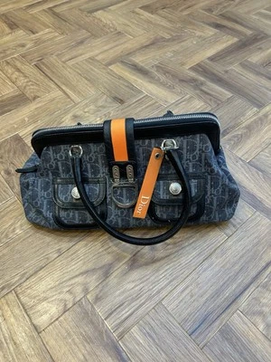 Christian Dior Flight Line Trotter Denim Leather Shoulder Bag New With Defect - Image 1 of 4