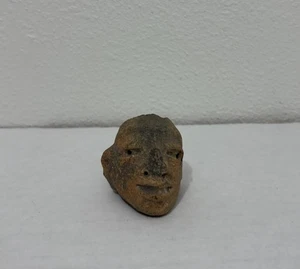 Rare Antique Terracotta head Face Eyes No Nose Small - Picture 1 of 5