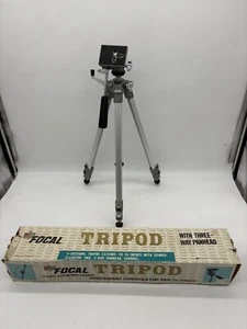 Vintage Focal Brand Tripod 3way Panhead Code no. 20-08-45 Max 55-59" Kmart Box - Picture 1 of 11