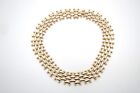 Vtg Gold Tone Wide Gate Link Choker Necklace