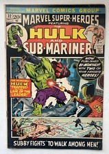 Marvel Super-Heroes Featuring The Hulk & Sub Mariner 1972 Jack Kirby Stan Lee
