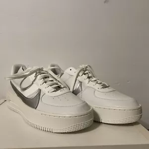 RARE SIZE 12 Women’s Nike Air Force 1 PLT.AF.ORM Summit White Silver DJ9946 101 - Picture 1 of 5