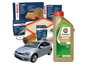 Kit Inspección Aceite castrol edge 5w30 5LT 4 Filtros Bosch Golf VII 7 1.6 Tdi - Imagen 1 de 1