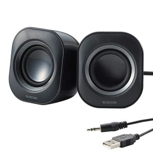 Elecom pc speaker USB power supply 4W compact black Amazon limited PKG MS-P08UEC - Picture 1 of 4