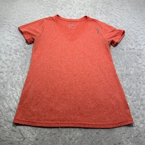Reebok Workout Shirt Orange V Neck Short Sleeve Womens Size Medium M - Picture 1 of 13