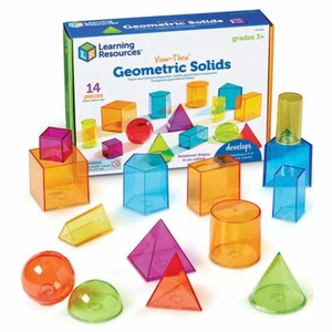 Learning Resources | View-Thru Colourful Geometric Solid Shapes Set of 14 | New - Picture 1 of 8