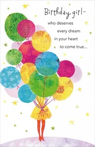 Cute & Encouraging BIRTHDAY Card FOR GIRL, Balloons by American Greetings +✉ - Picture 1 of 5