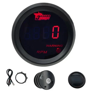 2" 52mm Red Digital LED Elec 0-9999 RPM Tachometer Tacho Gauge Car Motor New - Picture 1 of 5