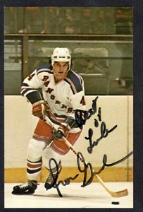 Ron Greschner NY RANGERS SIGNED 3-1/2 x 5-1/2 AUTOGRAPH PHOTO POSTCARD COA #1 - Picture 1 of 2