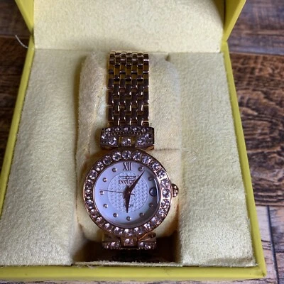 INVICTA 16061 天使水钻拖把表盘玫瑰金镀石英手表 — 第 1/4 张图片