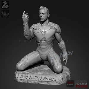 1/24 Scale Iron Man Tony Unassembled Figure Unpainted Resin Garage Kit Toy H75mm - Picture 1 of 4