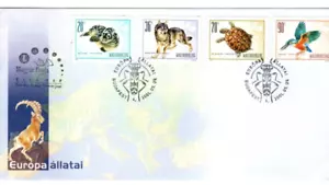 HUNGARY - 2001. FDC - European Animals/Seal,Wolf,Turtle,Kingfisher Mi:4669-4672. - Picture 1 of 1