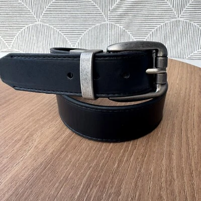 Levis Black Dark Brown Reversable Leather Belt silver Buckle Boys Size S/M 22-24 - Image 1 of 4