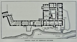 Manchester KARTE & GRUNDRISS von CHETHAM COLLEGE Original viktorianischer Druck um 1894 - Bild 1 von 2
