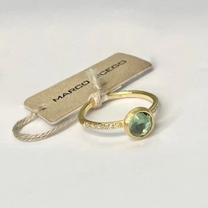 Anello Marco Bicego Jaipur Verde Tormalina Diamante in Oro Giallo 18K Taglia 7 - Foto 1 di 2