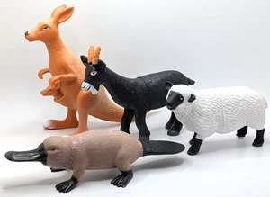 4 Plastiktiere 2 Ankylo Schnabeltier & Känguru 2 Lernressourcen Schafe Esel - Bild 1 von 11