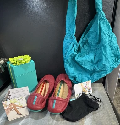 ¡NUEVO! Corbatas rojas cardinales talla 8 pisos de ballet con caja, flor, bolsa de almacenamiento, bolsa Foto 1 de 4