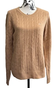 NWOT LILLY PULITZER beige cable knit cashmere sweater size L NEW - Picture 1 of 11
