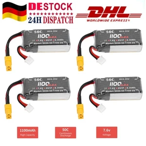 1100mAh 7.6V RC Li-Po Batería 50C 2S Batería Recargable Litio Polímero  - Imagen 1 de 32