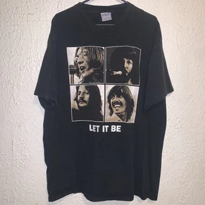 Vintage 90s The Beatles Let It Be All Sport Double Sided Single Stitch Shirt XL - Picture 1 of 6