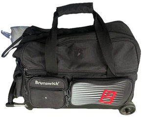 Brunswick Double Dual Ball Bowling Bag Tasche schwarz Taschen Tragegriff Riemen - Bild 1 von 7