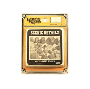 Woodland Scenics HO Scale Crates Barrels Sacks Kit D-203, NOS, Scenic Details - Picture 1 of 2