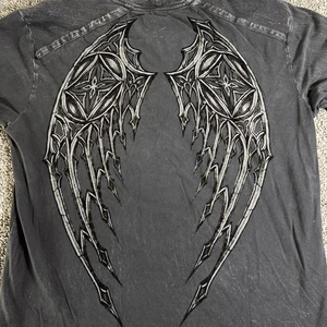 Affliction Live Fast Henley Camicia Uomo Taglia 2XL Nero Patina Invecchiata - Foto 1 di 7