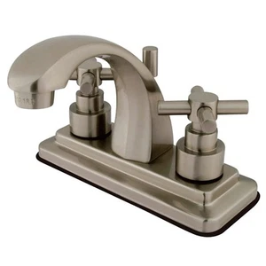 KS4648EX Elinvar 4-Inch Twin Cross Handle Centerset Lavatory Faucet, Brushed ... - Picture 1 of 2