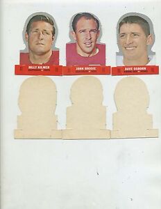 1968 Topps Football Stand-Ups Brodie, Kilmer, Osborn No tops