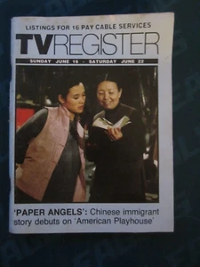 TV Register Magazine Regional Guide June 1985 Paper Angels Chinese Immigrant - Picture 1 of 1