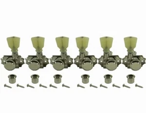 Kluson Revolution Tuners 3x3 No Collar Locking Pearloid btn Nickel KRGLNC-3-NP - Picture 1 of 1
