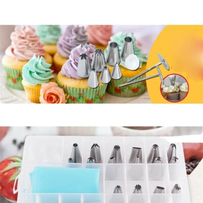 Juego de herramientas de boquilla para glaseado de 24 piezas - Decoración de pastel Cupcake Sugarcraft Foto 1 de 4