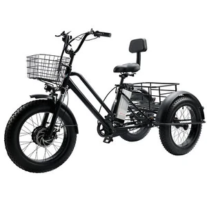 500W 48V 13A Electric Snow Tricycle 3 wheel e-bike 4.0 Fat Tire Tricycle - Picture 1 of 11