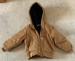 Carhartt RN13706 Quilted Lined Hooded Jacket Brown Tan Childs Youth Size 4T - Picture 1 of 1