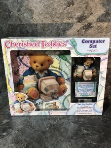 Vintage Cherished Teddies Computer Set Terry der Computerbär Mauspad Floppy - Bild 1 von 2