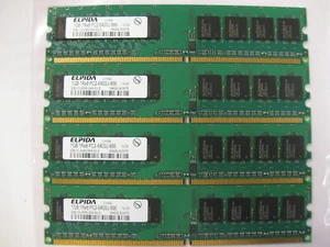 4GB, 4x1GB DDR2 PC2-6400U Memory Standard Desktop Memory EBE10UE8ACWA-8G-E - Picture 1 of 10