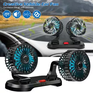 Universal Electric Auto Car Van Cooling Fan Truck Dashboard Air Cooler Dual Head - Picture 1 of 18