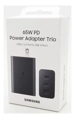 Samsung 65W PD Super Fast Trio Port Wall Charger USB-C / USB-A Original - Image 1 of 3