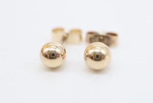 9ct Gold 5mm Ball Stud Earrings - Hallmarked - Picture 1 of 6