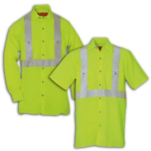 Hi Visibility Work Shirts Reflective Reed Industrial Class 2 Uniform Pockets Vis - Picture 1 of 9