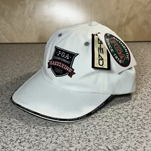 NUEVO CON ETIQUETAS De Colección PGA Hazeltine '02 Campeonato Sombrero Correa Espalda Blanco Bordado Adulto - Imagen 1 de 7